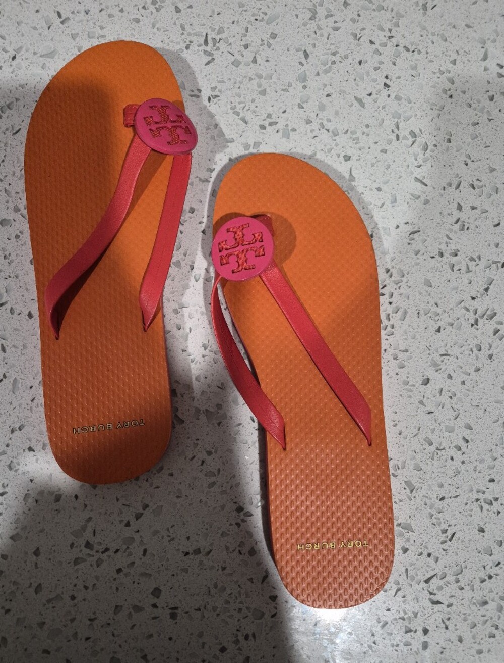 Tory Burch Women's Orange & Pink Flip Flop Sandals Size 8
